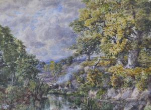 Woodsman By A Lake by James Stephen Gresley