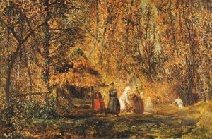 Paysannes Dans Une Clairiere by Prosper Gresy