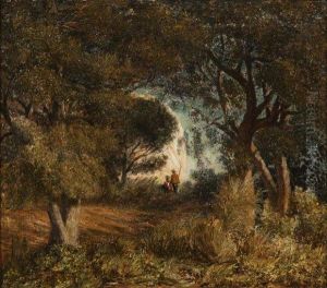 Promeneurs Dans Le Sous-bois by Prosper Gresy
