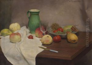 Natura Morta Con Frutta E Alzatina by Ferdinand Karl Grether