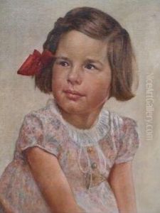 Madchenportrait,dreivierteldarst by Ferdinand Karl Grether