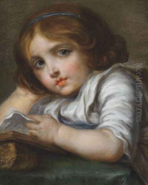 A Young Girl Reading At A Table - view 1