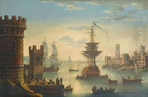 A Mediterranean Harbour At Sunset