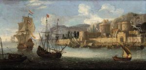 A Mediterranean Harbour Scene A Mediterranean Harbour Scene