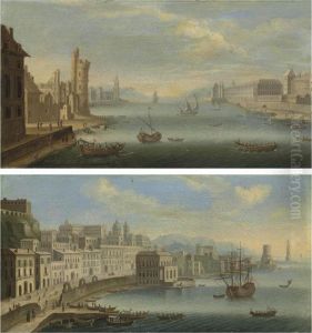 A View Of The Riviera Di Chiaia, Naples by Charles Laurent Grevenbroeck