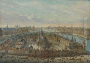 View Of Paris With The Sainte-chapelle by Charles Leopold Grevenbroeck