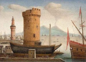 Lanterna Del Moro E Vesuvio In Eruzione by Charles Leopold Grevenbroeck