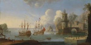 Harbour Scene by Orazio Grevenbroeck