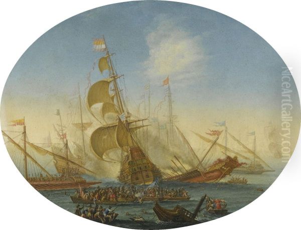 A Naval Battle Between Turks And Christians - view 1