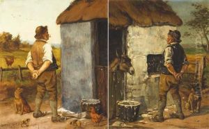 Ready To Paint The Stable And The Result,1912 (a Pair) Ready To Paint The Stable And The Result,1912 (a Pair)