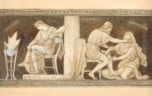 Bozzetto Per Un Fregio Da Muro Del Burgtheater by Christian Griepenkerl