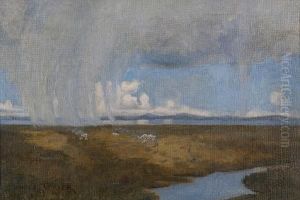 Saltmarsh Sheep On A Showery Day by Louis Monro Grier