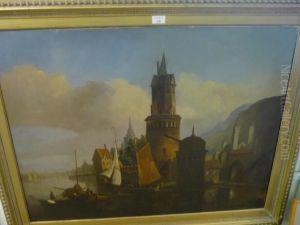 View Of Andernaugh On The Rhine by Robert Griffier