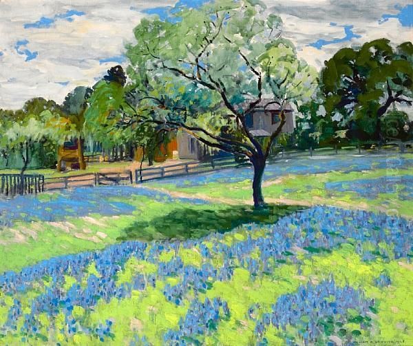 Blooming Flowers With A Ranch House Beyond - view 1
