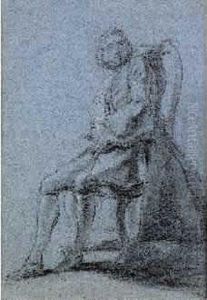 Etudes D'un Gentilhomme Assis Double Face by Charles I Grignion