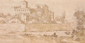 Paesaggio Con Sobborgo Sullo Sfondo by Giovanni Francesco Grimaldi