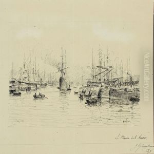 Harbour Scenery by Johannes Martin Grimelund