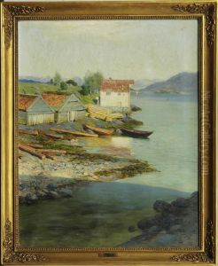 Capanne Di Boscaioli In Un Fiordo