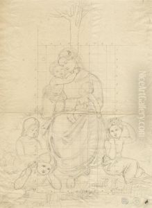 Caritas In Einer Landschaft by Ludwig Emil Grimm