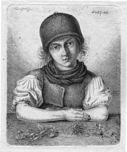 Madchen Mit Blumen by Ludwig Emil Grimm