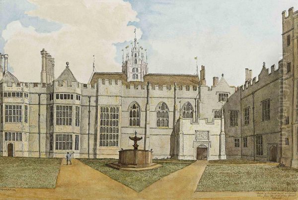 Inside Of The Great Court At Cowdray Taken From The Arch At The Great Entrance - view 1