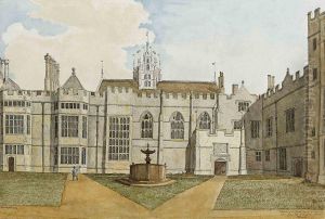 Inside Of The Great Court At Cowdray Taken From The Arch At The Great Entrance by Samuel Hieronymus Grimm