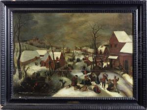 A Winter Landscape With The Massacre Of The Innocents by Jacob Grimmer