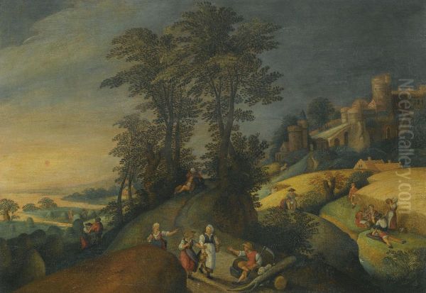 Figures Resting During The Harvest by Jacob Grimmer