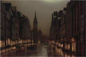 A View Of The Royal Mile, Edinburgh, With A Platoon Of Scotsguards A View Of The Royal Mile, Edinburgh, With A Platoon Of Scotsguards