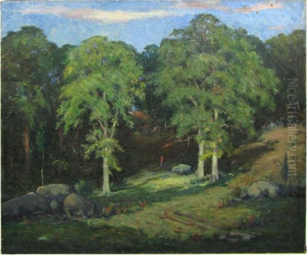Landscape With Birch Trees And Figure On Path - view 1