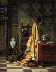 A Domestic Interior by Charles Joseph Grips