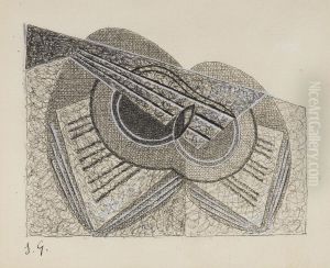Nature Morte A La Guitare Et Un Livre De Musique