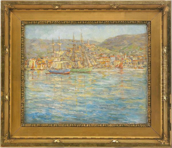 Sailing Ships In A Mediterranean Harbour - view 1