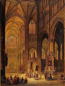 "interior Of The Cathedral Of Amiens" by Henry C. Gritten