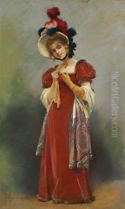 Elegante Partant En Promenade by Eugene Grivaz