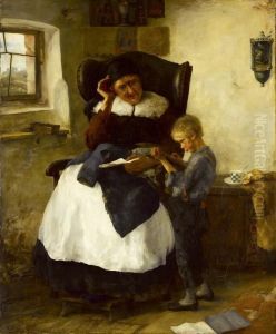 Grossmutter Mit Enkelsohn by Conrad Grob