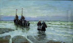 Vissers Bij Schuit Aan Het Katwijkse Strand Vissers Bij Schuit Aan Het Katwijkse Strand