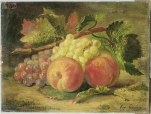 Peches Et Raisins by Anthelme Eugene Grobon