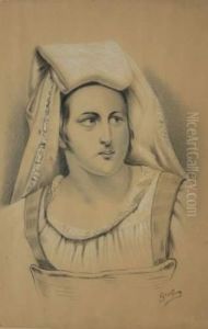 Portrait De Femme by Jean Michel Grobon