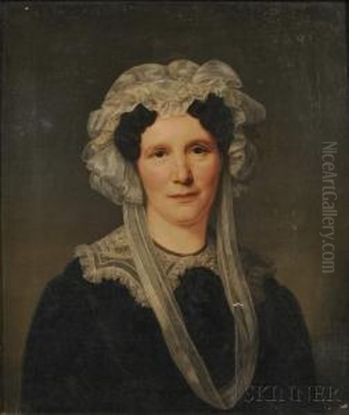 Woman In A Lace Cap And Collar - view 1