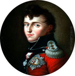 Portrait Of King Christian Viii Of Denmark In Red Uniform With The Order Of The Dannebrog And The Order Of The Elephant