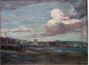 New Bedford Harbor Scene by Albert Lorey Groll