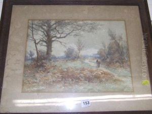 Peasant Woman In A Landscape by Ferdinand E. Grone