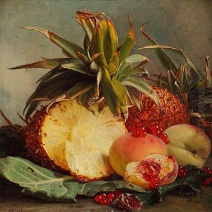 Still Life With Pineapples And Peaches by Theude Gronland