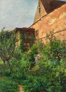 Kvinne I Hage, Inhofen 1916 1916 by Marcus Gronvold