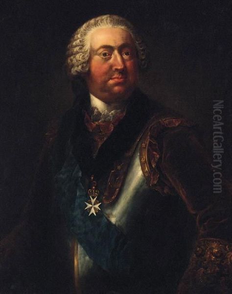 Portrait Of Moritz Carl Graf Zu Lyynar, Half-length, Wearing Acuirass With A Blue Order Sash And The Collar Badge Of The Order Ofsaint John And Malta - view 1
