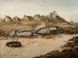 Barque Sur La Greve by Achille Gros