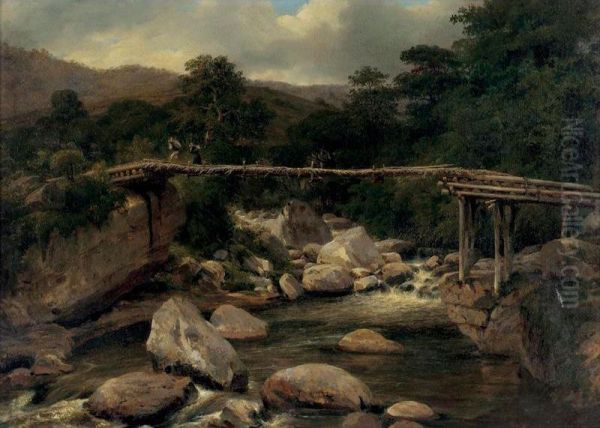 Paisaje Con Puente De Madera - view 1