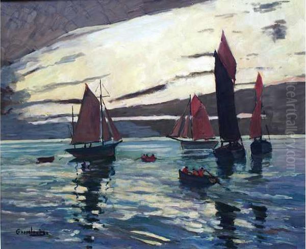 Barques De Peche Au Couchant - view 1