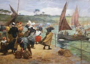 Bretania - Powrot Z Polowu by Lucien Alphonse Gros